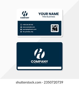 A navy blue business card with gradations looks simple and elegant