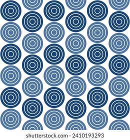 Navy blue circle pattern. Circle vector seamless pattern. Decorative element, wrapping paper, wall tiles, floor tiles, bathroom tiles.