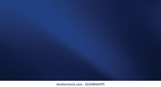 Navy blue color. Abstract dark elegant background with space for design. Soft wavy folds. Drapery. Gradient. Light lines. Shiny.  vector eps10