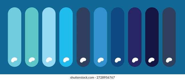 Navy blue color chart gradient bars from light to dark tones