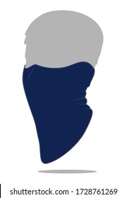 
Navy Blue Cycling Face Mask Fabric Vector For Template