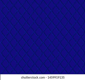 Navy blue dark glitter pattern. Deep royal seamless grid for little prince party. Wrapping paper, textile, fabric, print. Luxury classic style, decor design. Vector king background. Moroccan oriental 