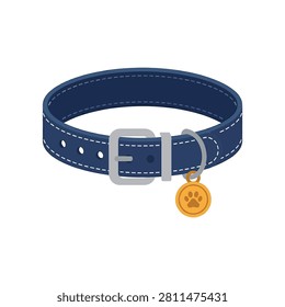 Navy blue dog collar with buckle