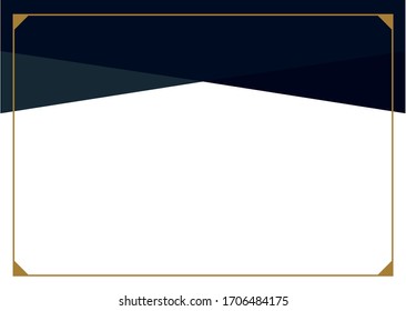 Navy Blue Frame Border Design Vector 