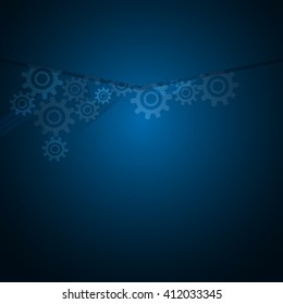 Navy Blue with gears abstract vector illustration background