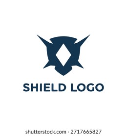 Marineblau geometrisches Diamantschild Logo