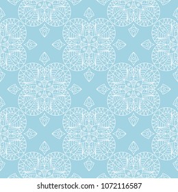 Navy blue geometric ornament. Seamless pattern for web, textile and wallpapers
