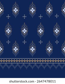 Azul-marinho Geometric Vetor Graphics com padrões étnicos tradicionais