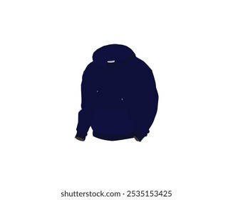 Navy Blue Hoodie, Sweater  Men's Winter Clothing Vector, Graphics For Free EPS Download 