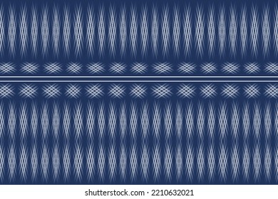 Navy blue ikat Background and  white Pattern design Fabric Design  Seamless Thai Seamless American  white diagonal in white native  seamless  pattern ethnicity