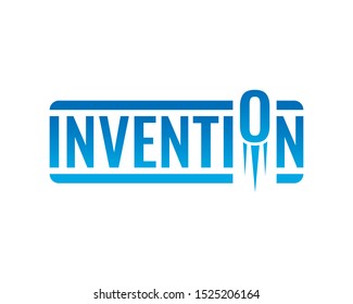 navy blue invention logo. vector invention logo