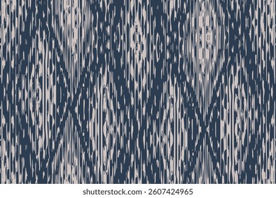 Navy blue ivory ikat tribal peak, cloth hand print stripe canvas seamless blur dynamic ogee colorful abstract fashion endless draw pattern textile ornament fabric grunge ethnic ethnicity