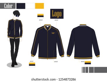 navy blue jacket vector