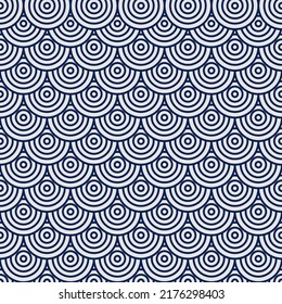 Navy blue Japanese geometric pattern background.