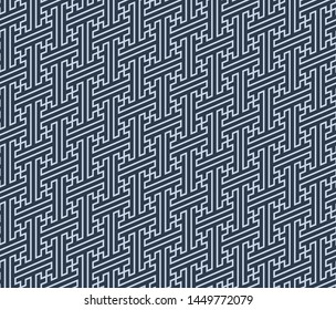 Navy blue japanese zigzag line seamless pattern