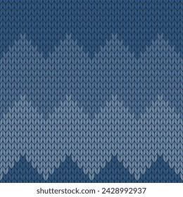 Navy blue knitted pattern. knitted vector pattern. Seamless gradient pattern for clothing, wrapping paper, backdrop, background, gift card.