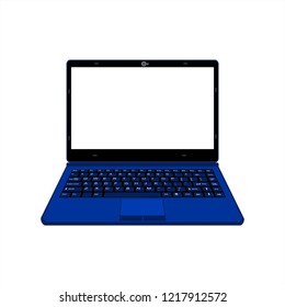Navy blue laptop illustration