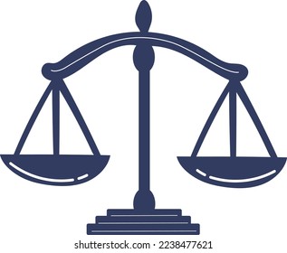 Navy blue law scale illustration