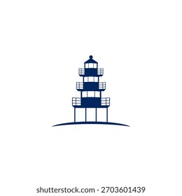 Marineblau Leuchtturm Logo Design