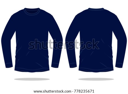 Download Navy Blue Long Sleeve T Shirt Stock Vector (Royalty Free ...