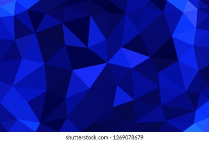 Navy blue low poly background, abstract crystal texture, polygon design vector illustration, geometric triangular pattern