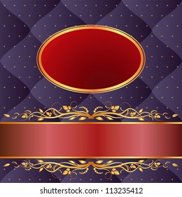 navy blue and maroon background with gold ornaments