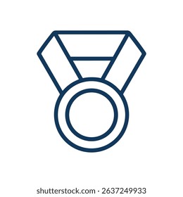 Navy blue modern medal icon illustration design element