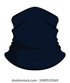 Navy Blue Neck Warmer Template On White Background, Vector File