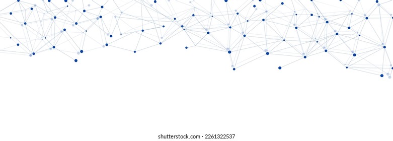 Navy blue network. Abstract connection on white background. Network technology background with dots and lines for desktop. Ai system background. Abstract concept. Line background, network technology