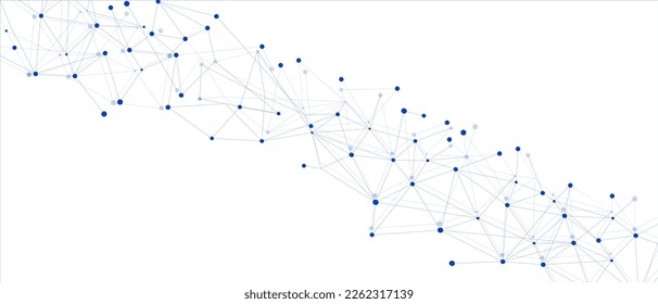 Navy blue network. Abstract connection on white background. Network technology background with dots and lines for desktop. Ai system background. Abstract concept. Line background, network technology