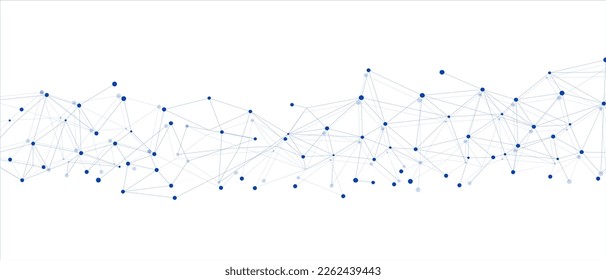 Navy blue network. Abstract connection on white background. Network technology background with dots and lines for desktop. Ai system background. Abstract concept. Line background, network technology