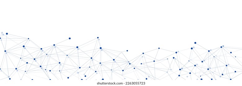 Navy blue network. Abstract connection on white background. Network technology background with dots and lines for desktop. Ai system background. Abstract concept. Line background, network technology