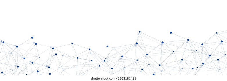 Navy blue network. Abstract connection on white background. Network technology background with dots and lines for desktop. Ai system background. Abstract concept. Line background, network technology