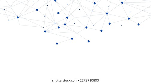 Navy blue network. Abstract connection on white background. Network technology background with dots and lines for desktop. Ai system background. Abstract concept. Line background, network technology
