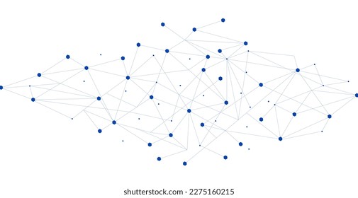 Navy blue network. Abstract connection on white background. Network technology background with dots and lines for desktop. Ai system background. Abstract concept. Line background, network technology