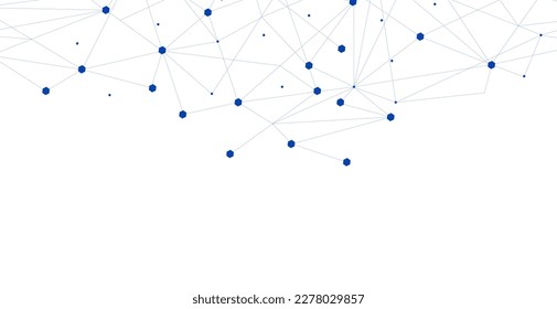 Navy blue network. Abstract connection on white background. Network technology background with dots and lines for desktop. Ai system background. Abstract concept. Line background, network technology