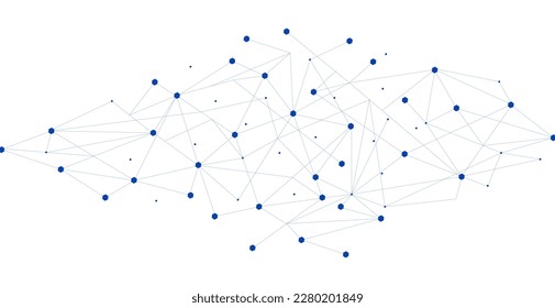 Navy Netzwerk. Abstrakte Verbindung auf weißem Hintergrund. Netzwerk-Technologie-Hintergrund mit Punkten und Linien für Desktop. Ai-Systemhintergrund. Abstraktes Konzept. Zeilenhintergrund, Netztechnologie