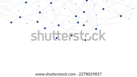 Navy blue network. Abstract connection on white background. Network technology background with dots and lines for desktop. Ai system background. Abstract concept. Line background, network technology