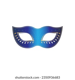 Navy blue ornate carnival mask, vector illustration