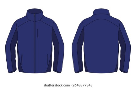Navy blue outdoor jacket mockup