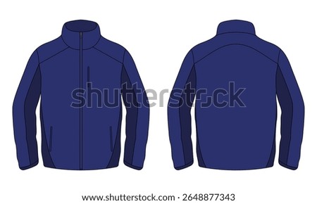 Navy blue outdoor jacket mockup