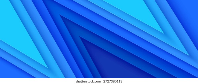 Fundo azul marinho do recorte de papel com triângulo geométrico como padrão de seta. Fundo abstrato para banner, brochura, modelo de design gráfico. Simples camada de cartão teture azul bg.