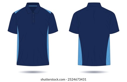 Navy blue polo shirt mockup front and back view