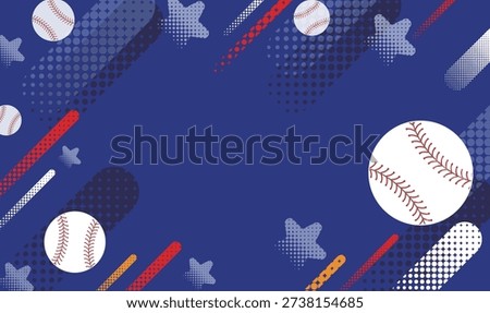 Navy Blue Pop Home Run Background Illustration – Dynamic Baseball Design