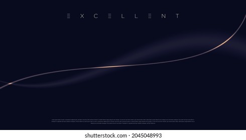 Navy blue premium abstract background and luxury dark golden lines  flow waves    random geometric shapes  Modern elegant background for poster  banner  wallpaper   exclusive design concepts 
