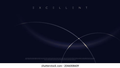 Navy blue premium abstract background with luxury dark golden lines, stripes, circles and random geometric shapes. Modern elegant background for poster, banner, wallpaper and exclusive design concepts