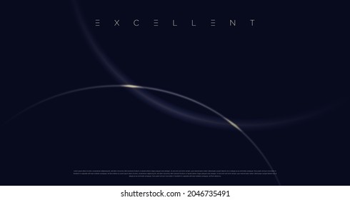 Navy blue premium abstract background with luxury dark golden lines, stripes, circles and random geometric shapes. Modern elegant background for poster, banner, wallpaper and exclusive design concepts