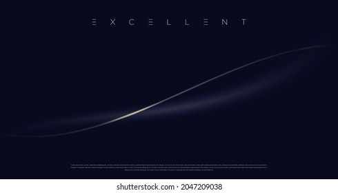 Navy blue premium abstract background with luxury dark golden lines, flow waves, and random geometric shapes. Modern elegant background for poster, banner, wallpaper and exclusive design concepts.