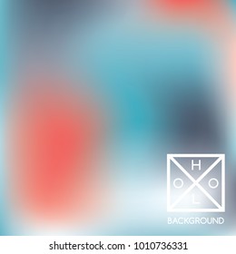 Navy blue and red background. Iridescent cover.  Abstract neon colors backdrop.  Trendy creative vector cosmic gradient. Mesh blue foil.  Creative neon template for banner. Iridescent print.