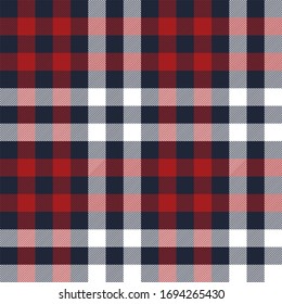 Navy blue, Red and white colors modern tartan plaid Scottish seamless pattern.Texture from tartan, plaid, tablecloths, clothes, shirts, dresses, paper, bedding, blankets and other textile products.